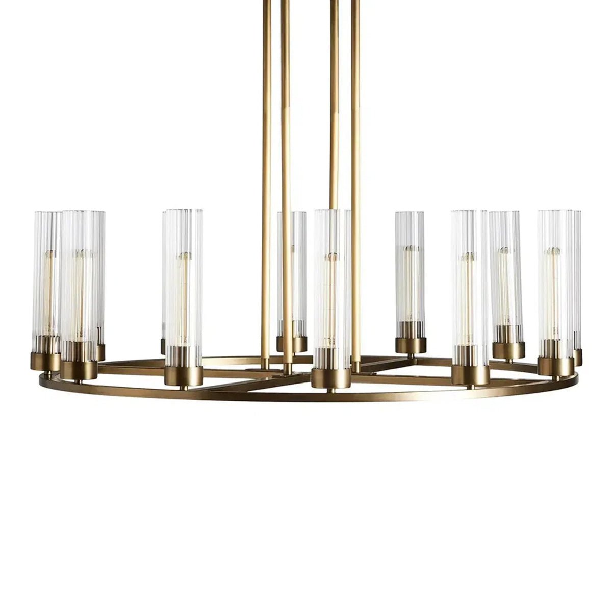 Andreas Round Glass Chandelier 30"W 40"W - briglamps