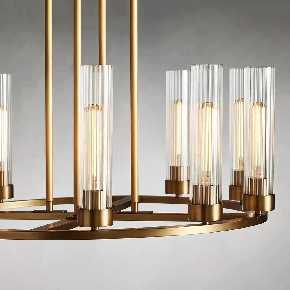 Andreas Round Glass Chandelier 30"W 40"W - briglamps