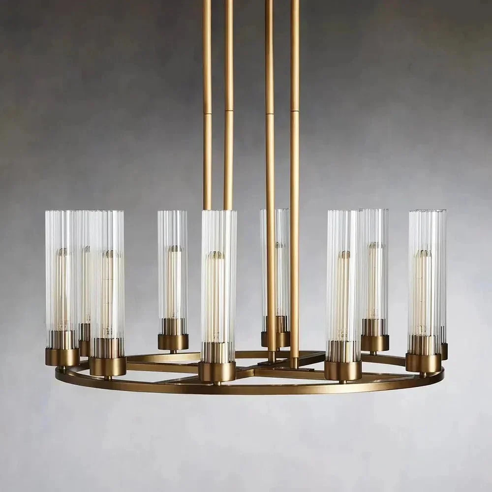Andreas Round Glass Chandelier 30"W 40"W - briglamps