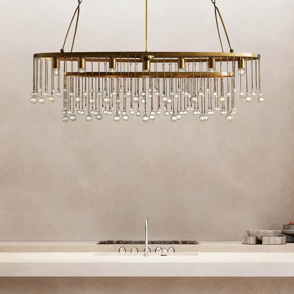 Aubrey 7 Light Oval Chandelier - Brig