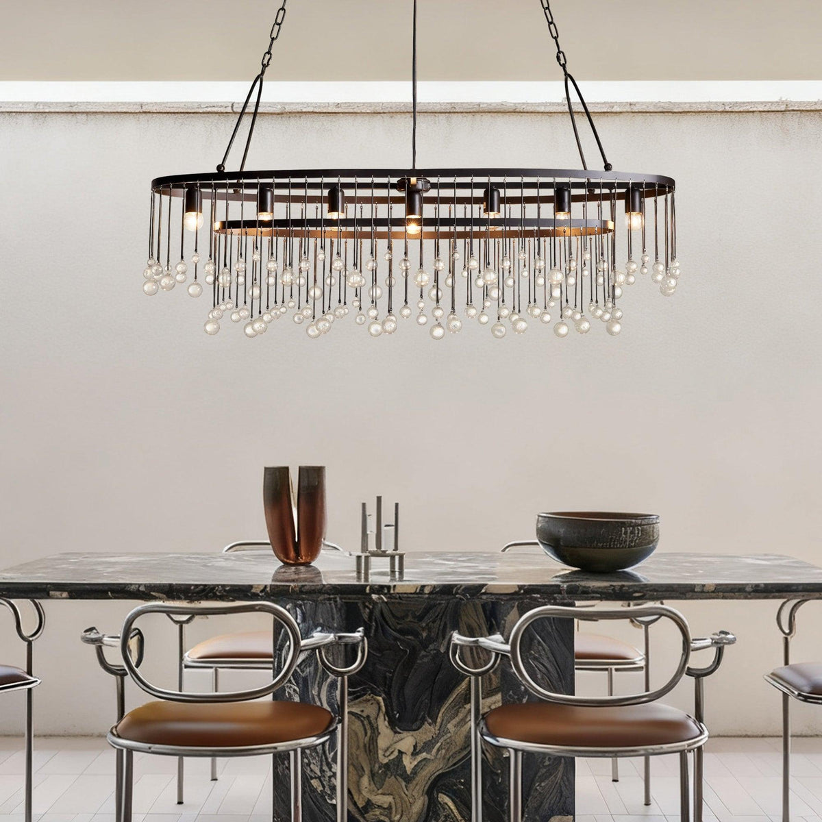 Aubrey 7 Light Oval Chandelier - Brig