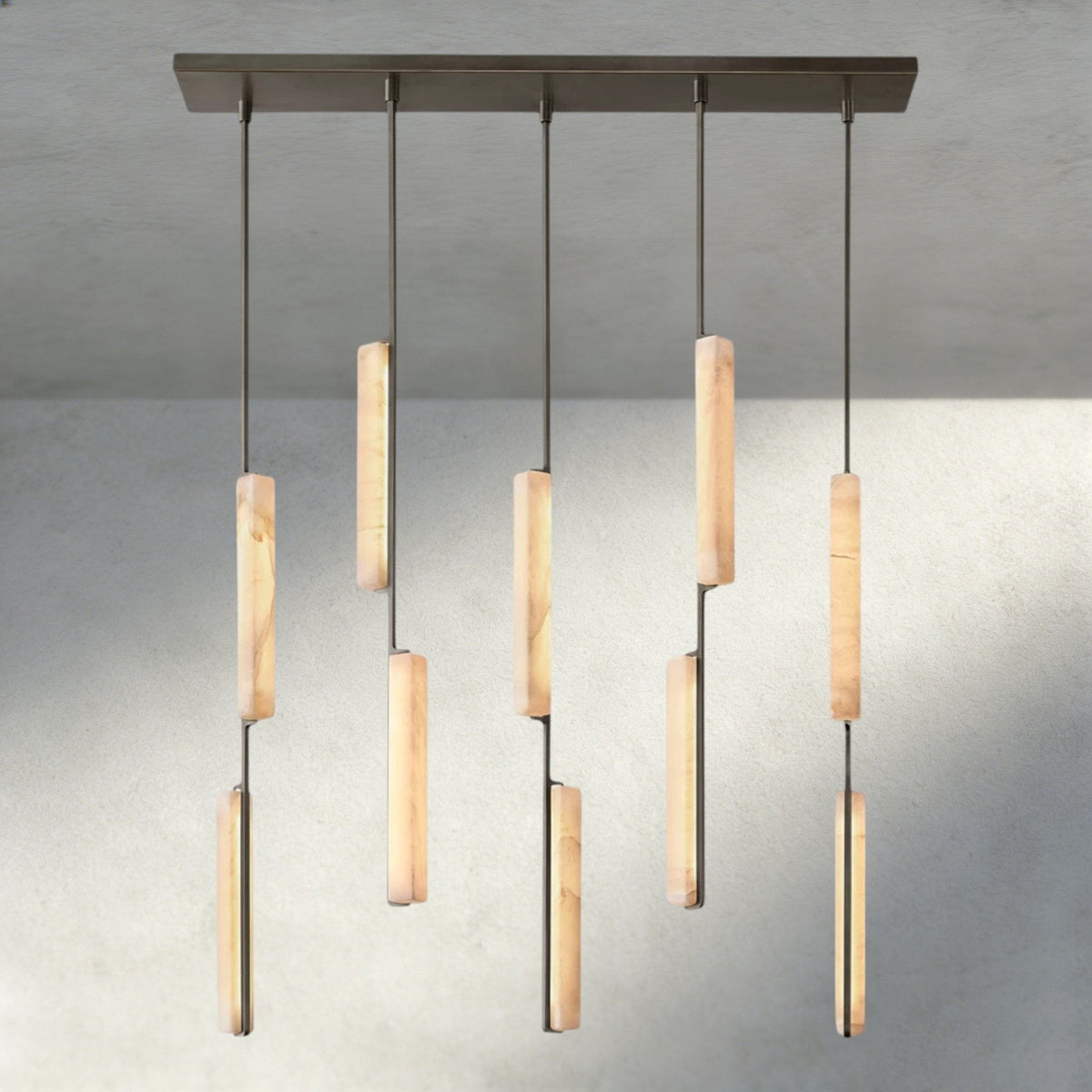 Audubam Alabaster Linear Chandelier 54" - Brig