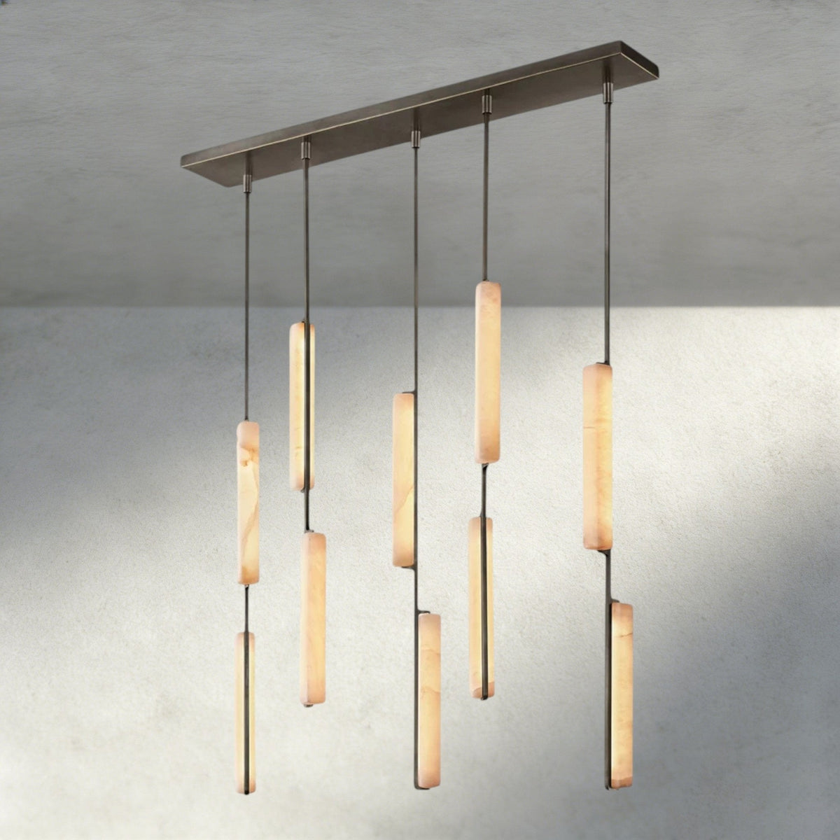 Audubam Alabaster Linear Chandelier 54" - Brig