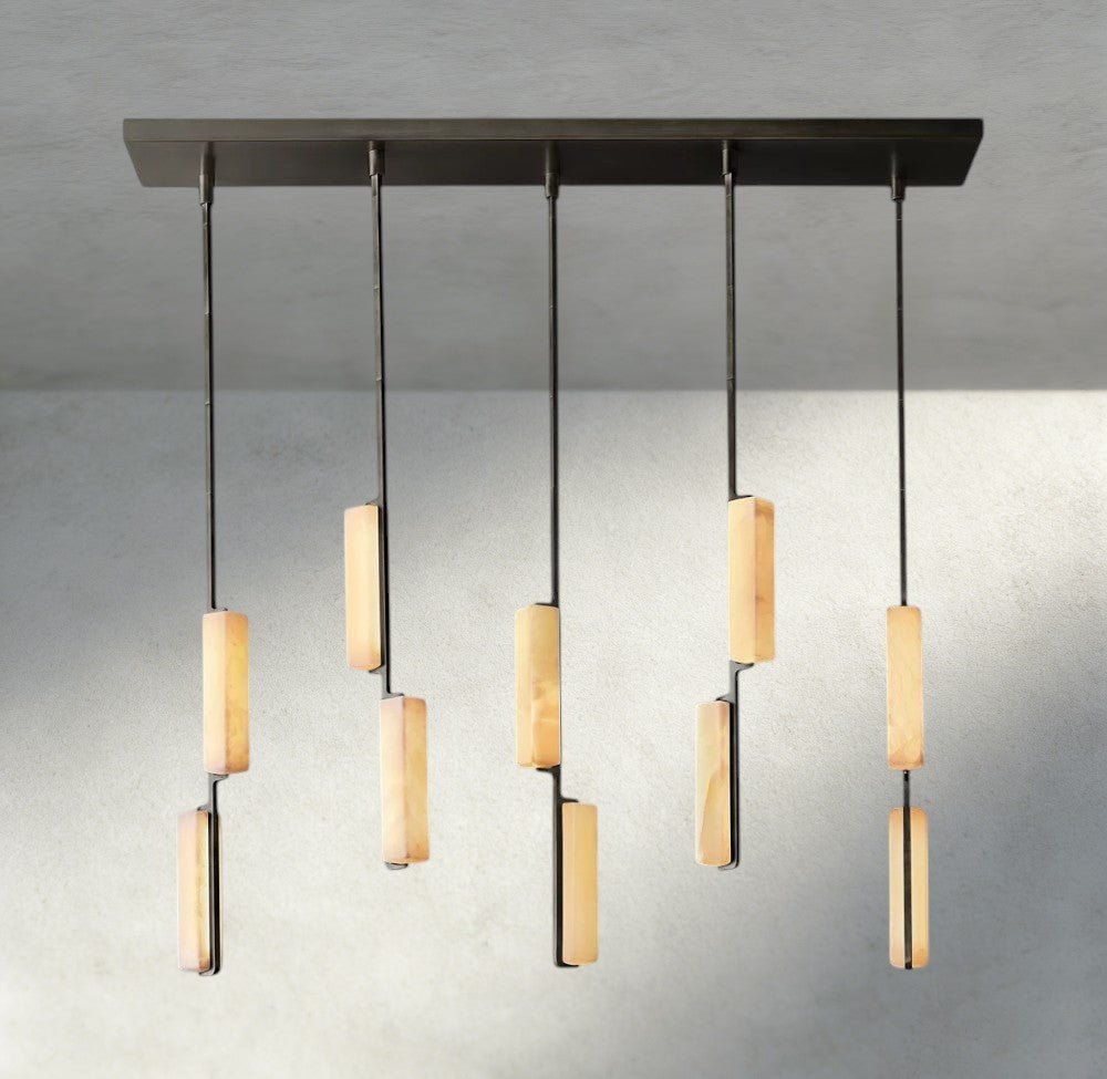 Audubam Alabaster Linear Chandelier 54" - Brig
