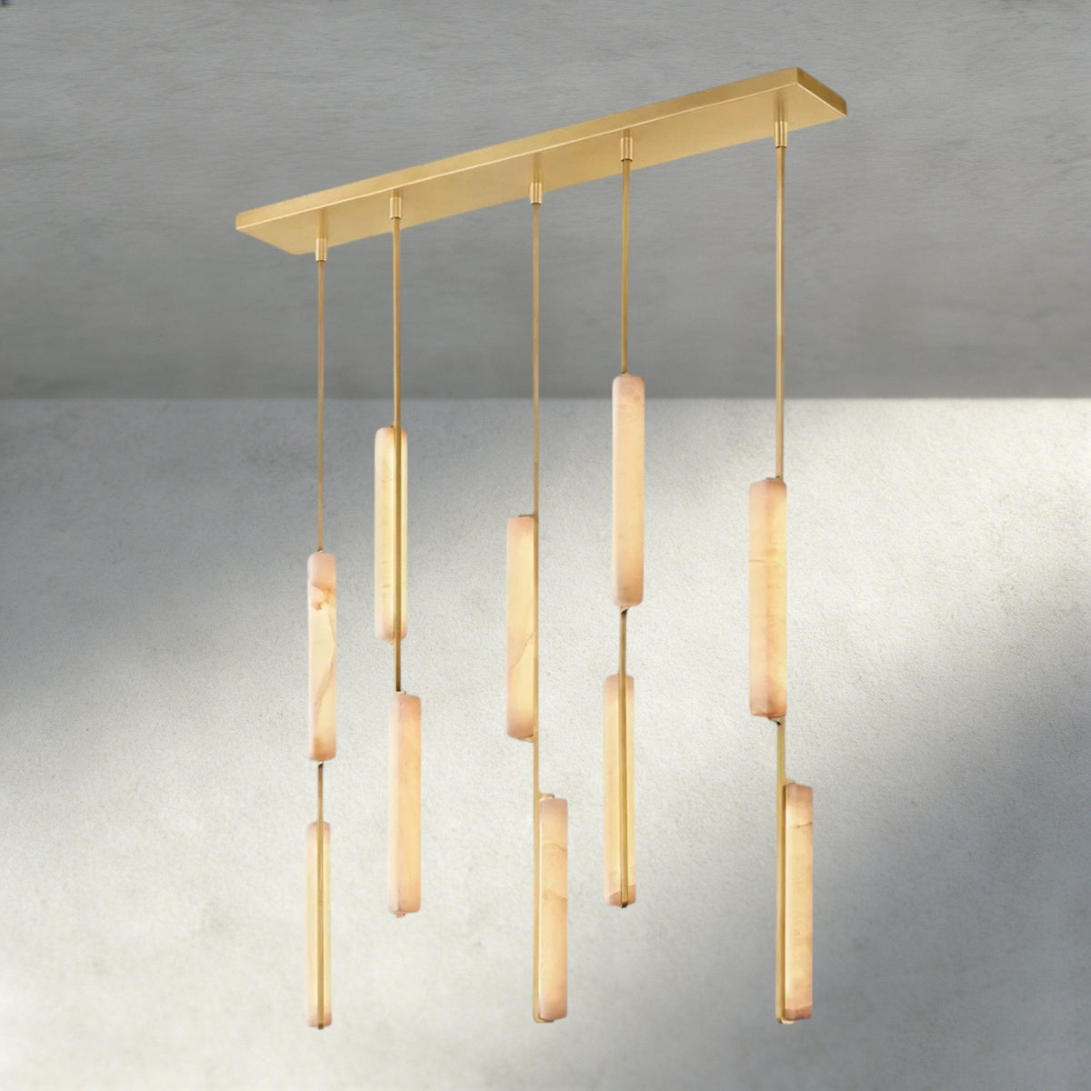 Audubam Alabaster Linear Chandelier 54" - Brig