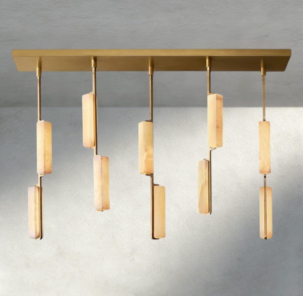 Audubam Alabaster Linear Chandelier 54" - Brig