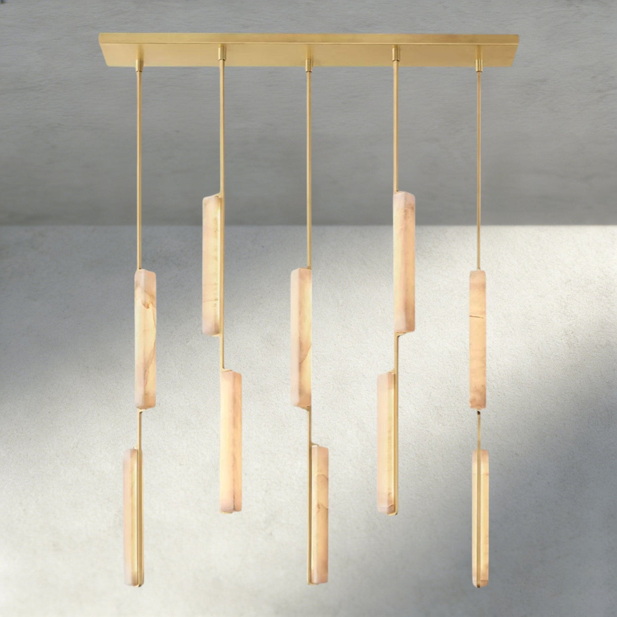 Audubam Alabaster Linear Chandelier 54" - Brig