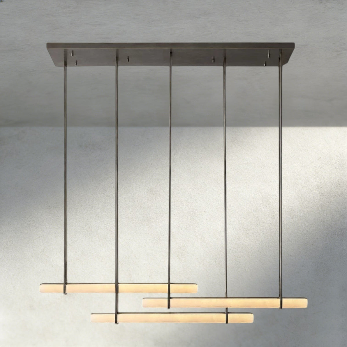 Audubam Alabaster Triple Bar Linear Chandelier - Brig