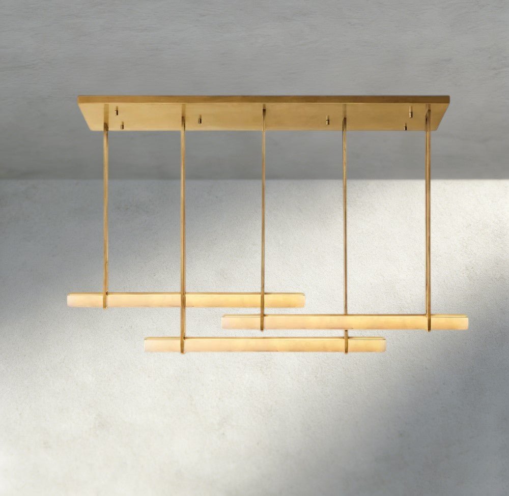 Audubam Alabaster Triple Bar Linear Chandelier - Brig