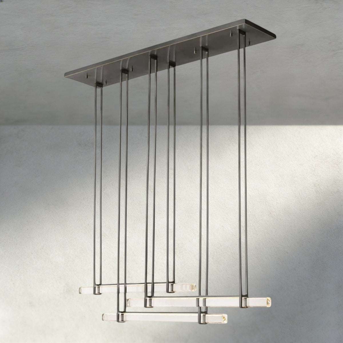 Audubam Crystal Triple Bar Linear Chandelier 60", 72" - Brig