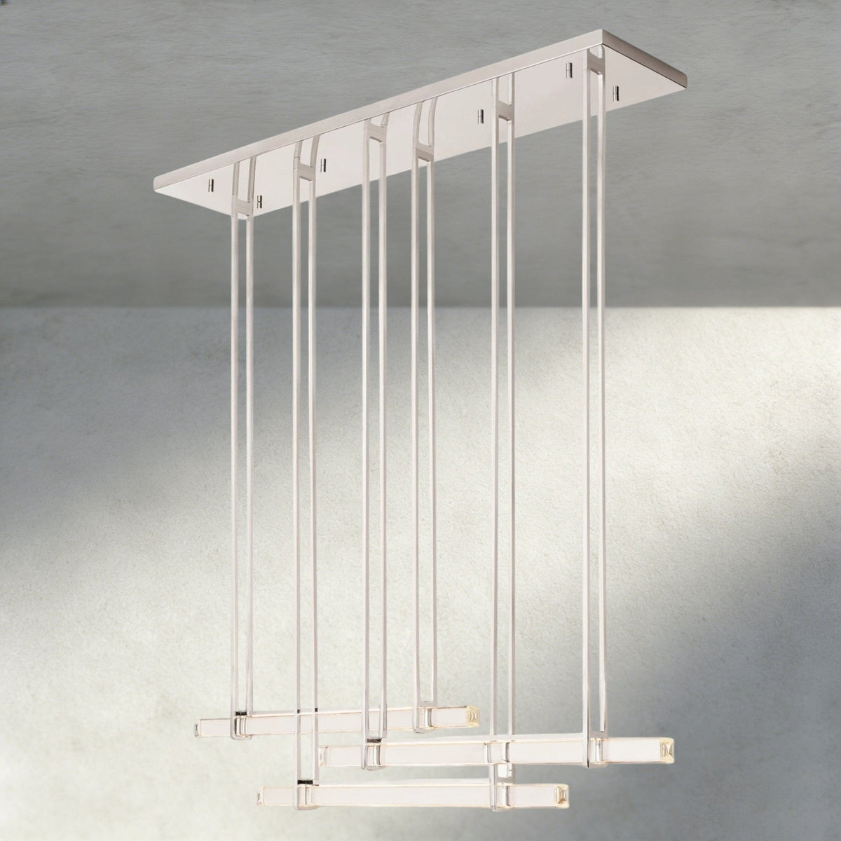Audubam Crystal Triple Bar Linear Chandelier 60", 72" - Brig