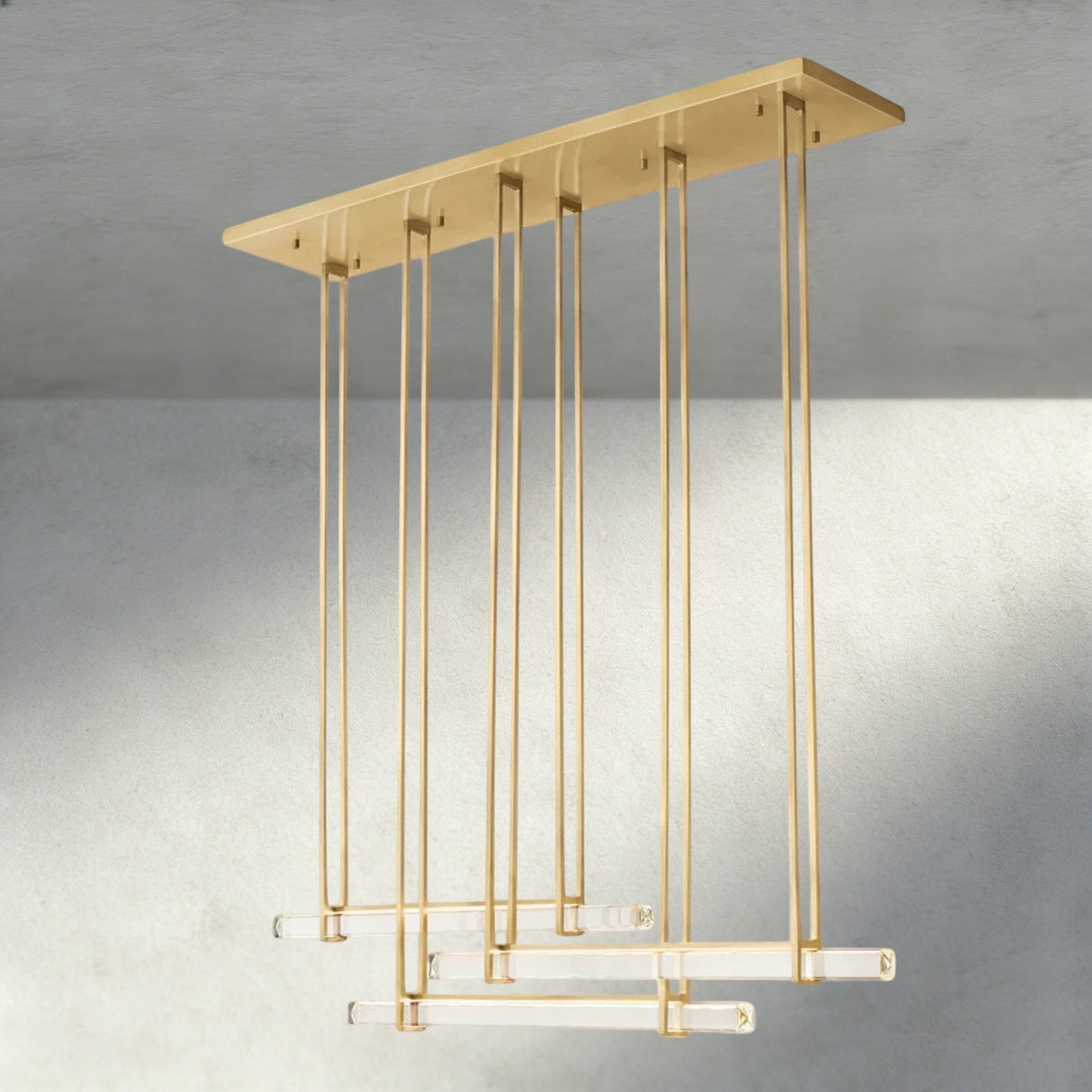 Audubam Crystal Triple Bar Linear Chandelier 60", 72" - Brig