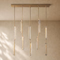 Audubom Crystal Linear Chandelier - Brass / Classic