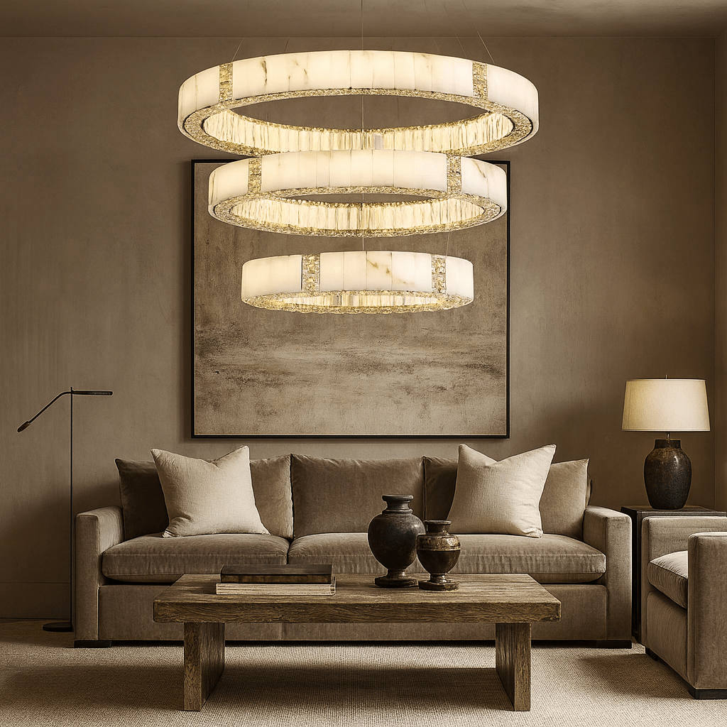 Aurelia Marble & Crystal Chandelier - briglamps