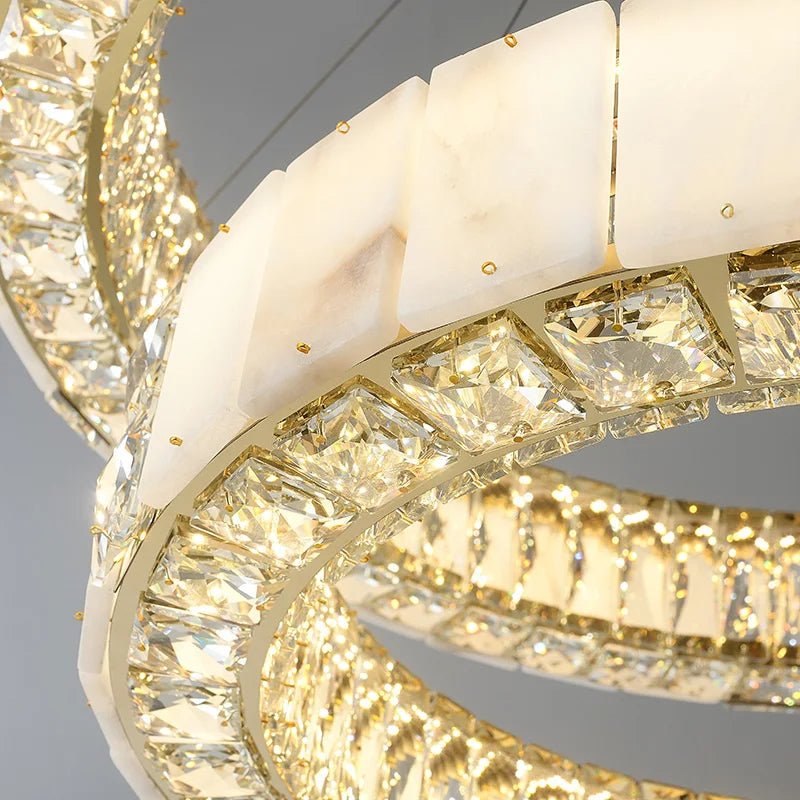 Aurelia Marble & Crystal Chandelier - briglamps
