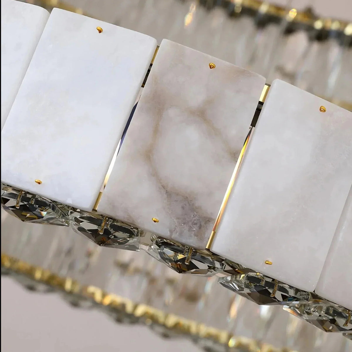 Aurelia Marble & Crystal Chandelier - briglamps