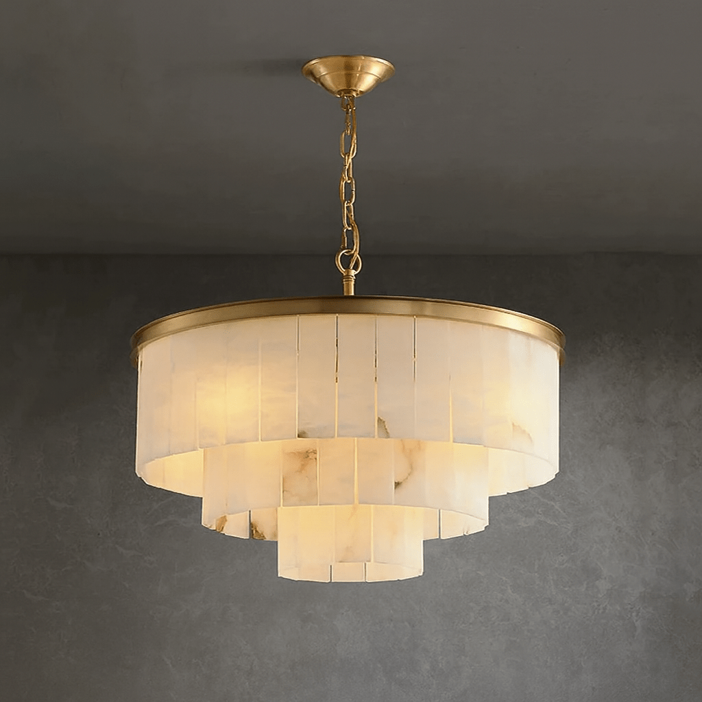 Aurora Marble Round Chandelier - briglamps