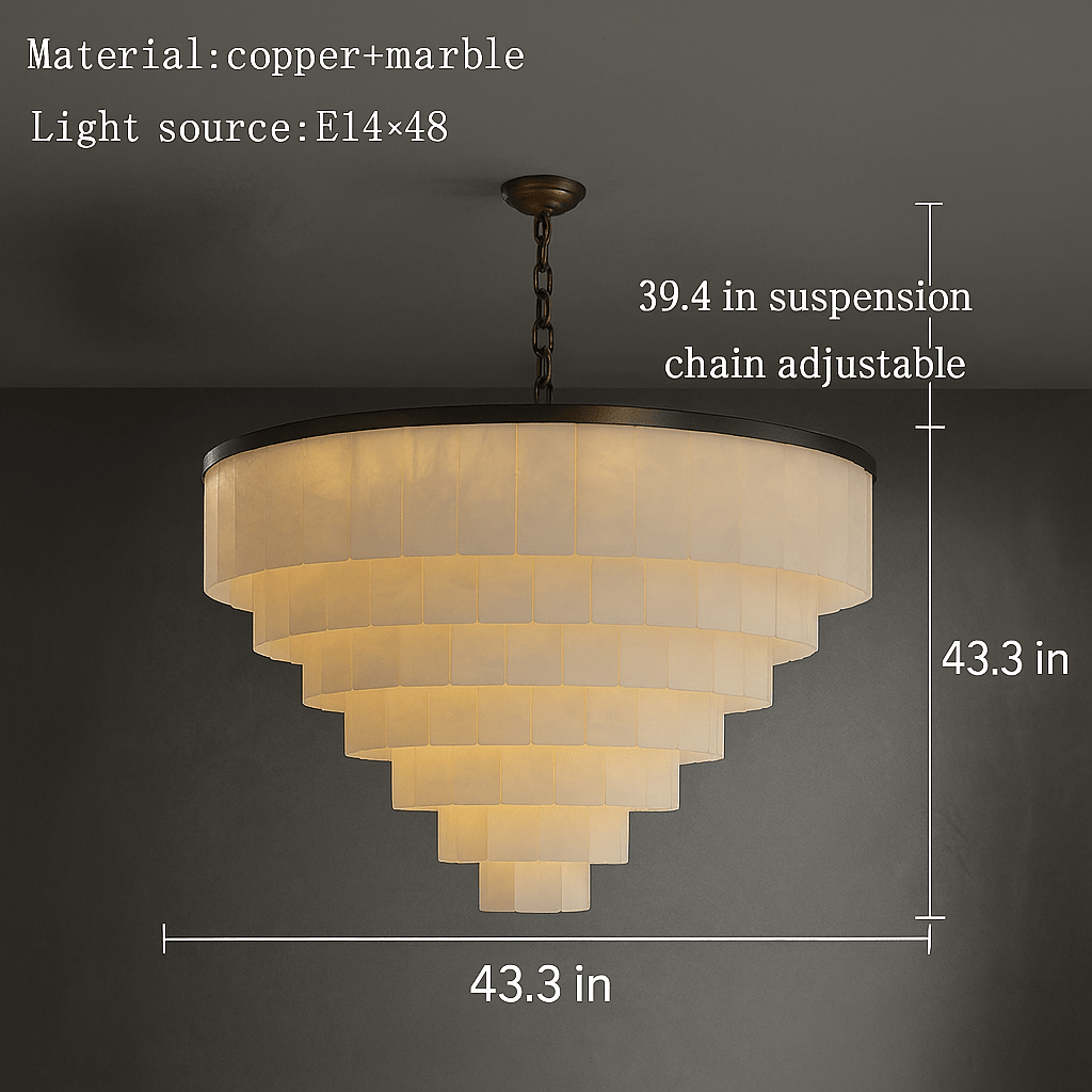 Aurora Marble Tiered Chandelier - briglamps