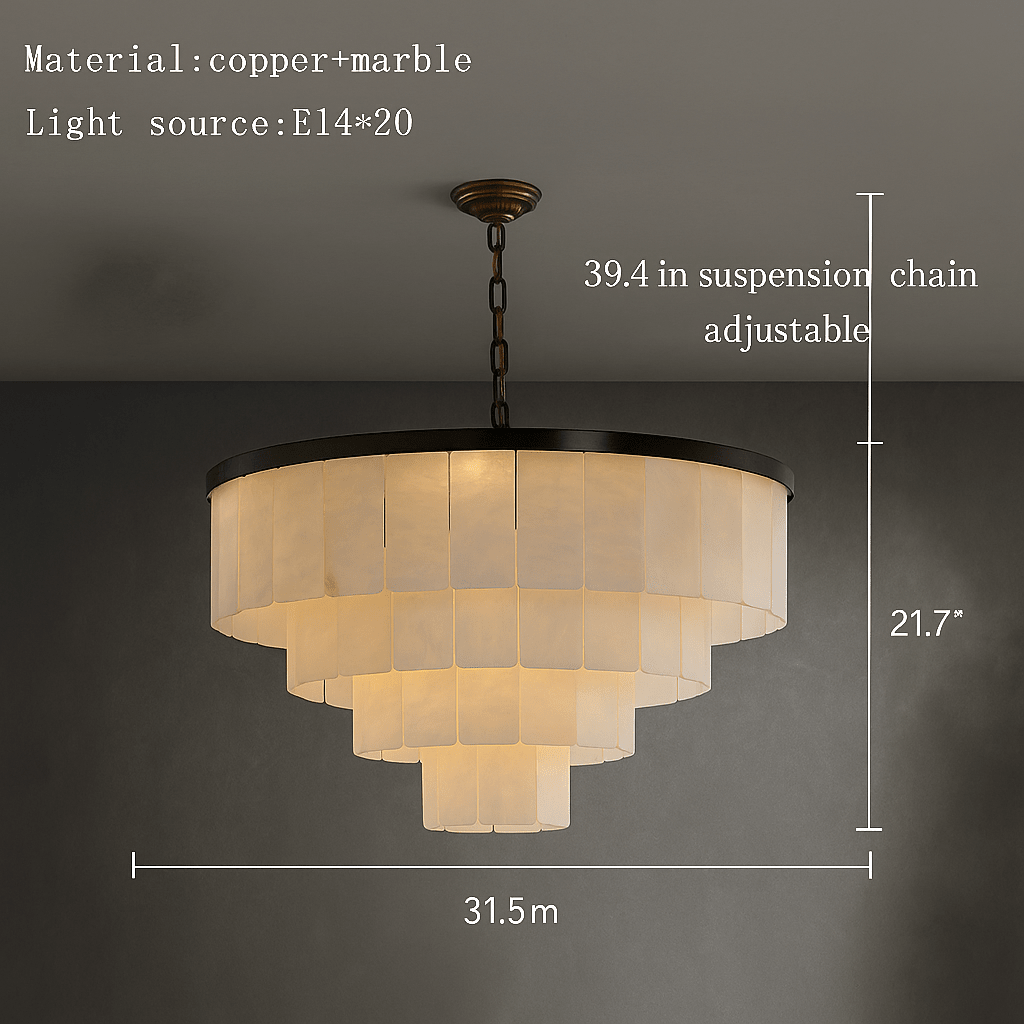Aurora Marble Tiered Chandelier - briglamps