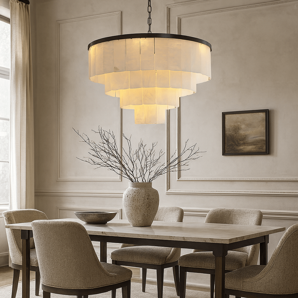 Aurora Marble Tiered Chandelier - briglamps