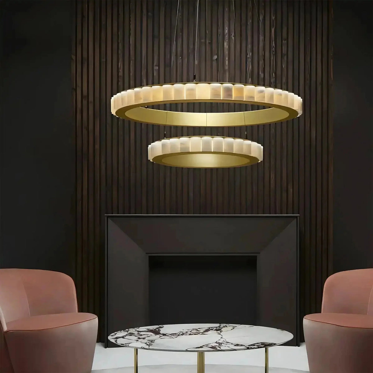 Avalon Alabaster Round Chandelier - Brig Lighting