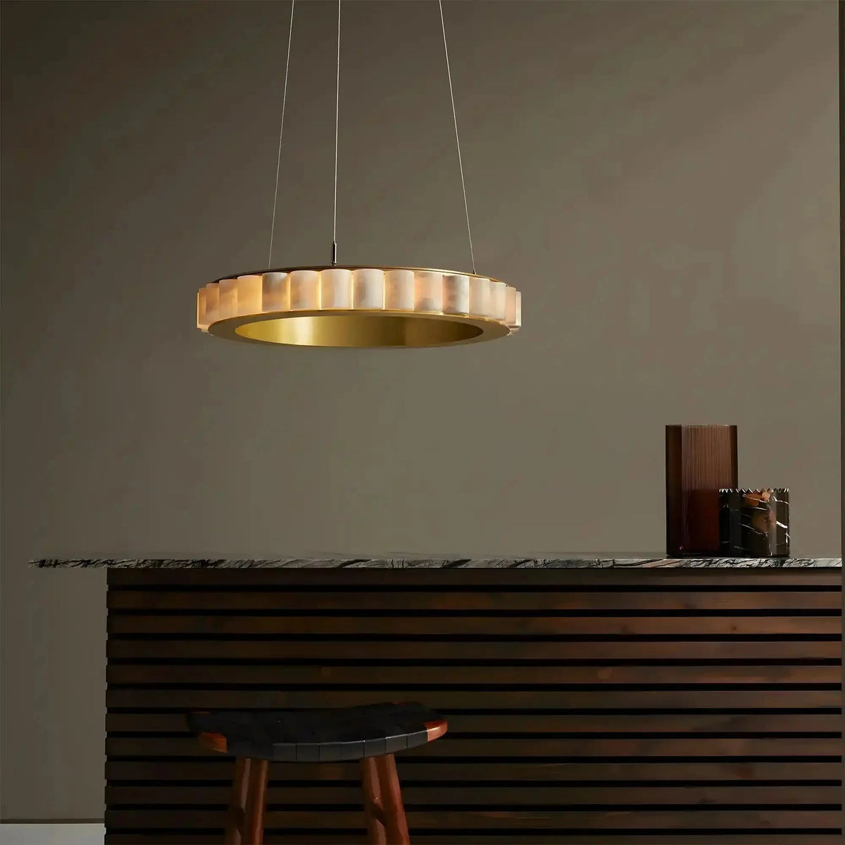 Avalon Alabaster Round Chandelier - Brig Lighting