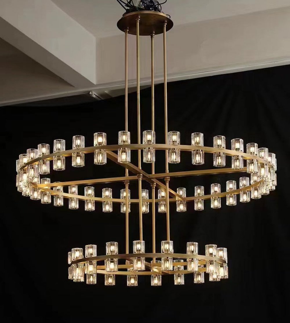 Avecho LED Round Two - Tier Chandelier 60" - briglamps