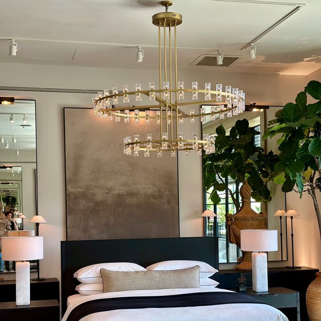 Avecho LED Round Two - Tier Chandelier 60" - briglamps
