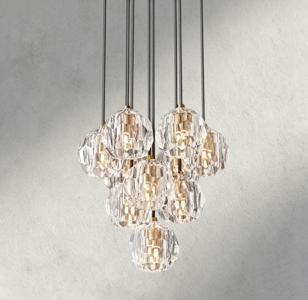 Beula De Cristal Clear/ Smoke Glass Round Cluster Chandelier 14", 19", 24", 30", 40" - briglamps