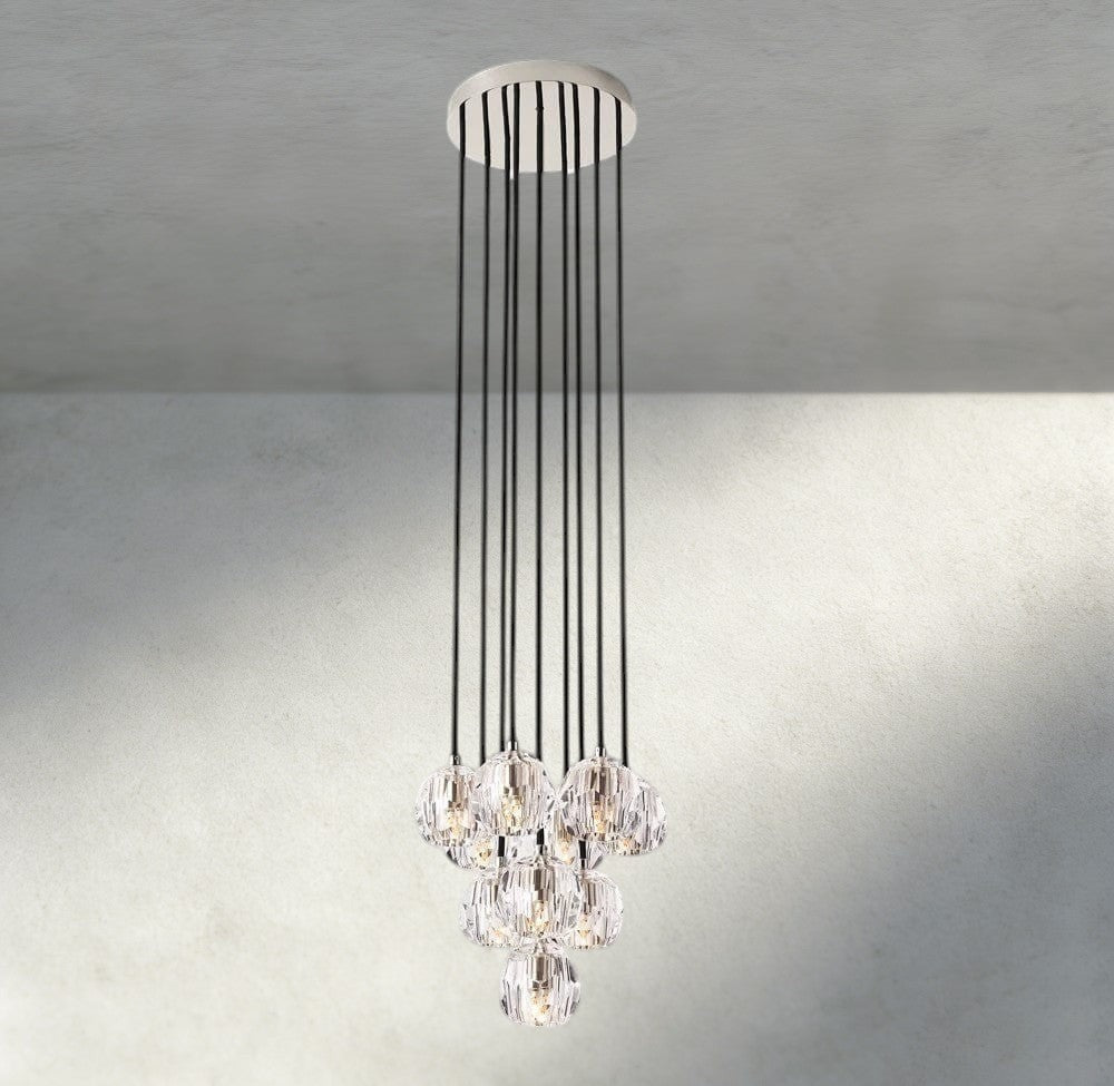 Beula De Cristal Clear/ Smoke Glass Round Cluster Chandelier 14", 19", 24", 30", 40" - briglamps