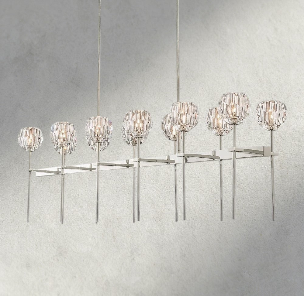 Beula De Cristal Double Linear Chandelier 60" - briglamps