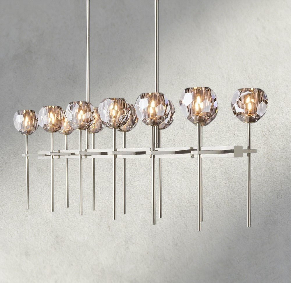 Beula De Cristal Double Linear Chandelier 60" - briglamps