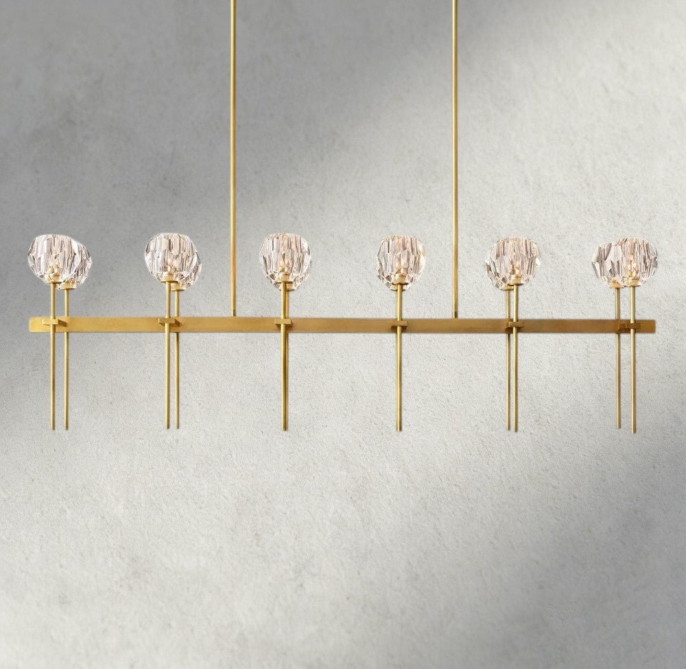Beula De Cristal Double Linear Chandelier 60" - briglamps