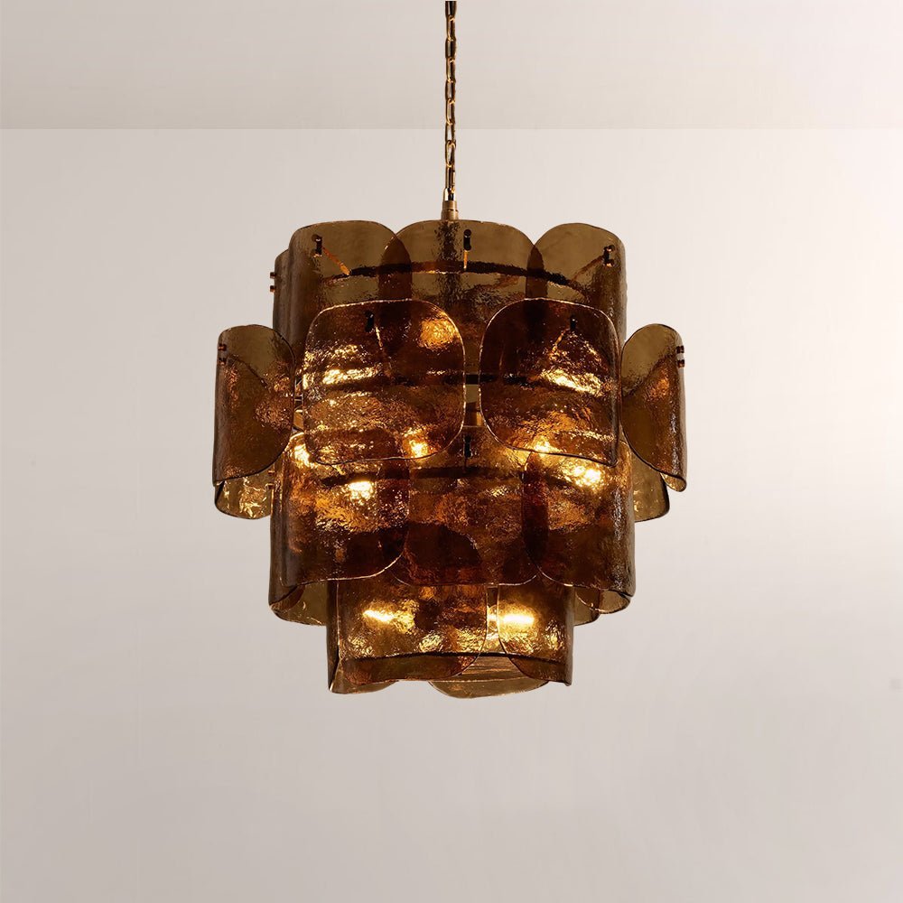 Blaire Tiered Blown Glass Chandelier - briglamps