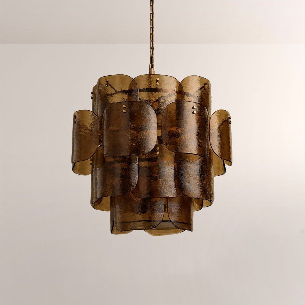 Blaire Tiered Blown Glass Chandelier - briglamps