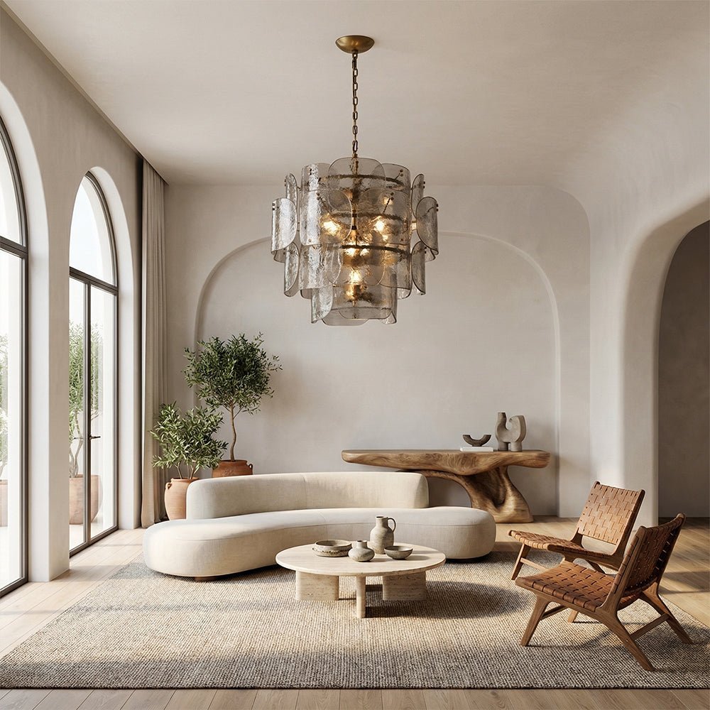 Blaire Tiered Blown Glass Chandelier - briglamps