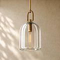 Botanical Cloche Pendant 5’’ 8’’ 10’’ - 5’’ D / Vintage Brass