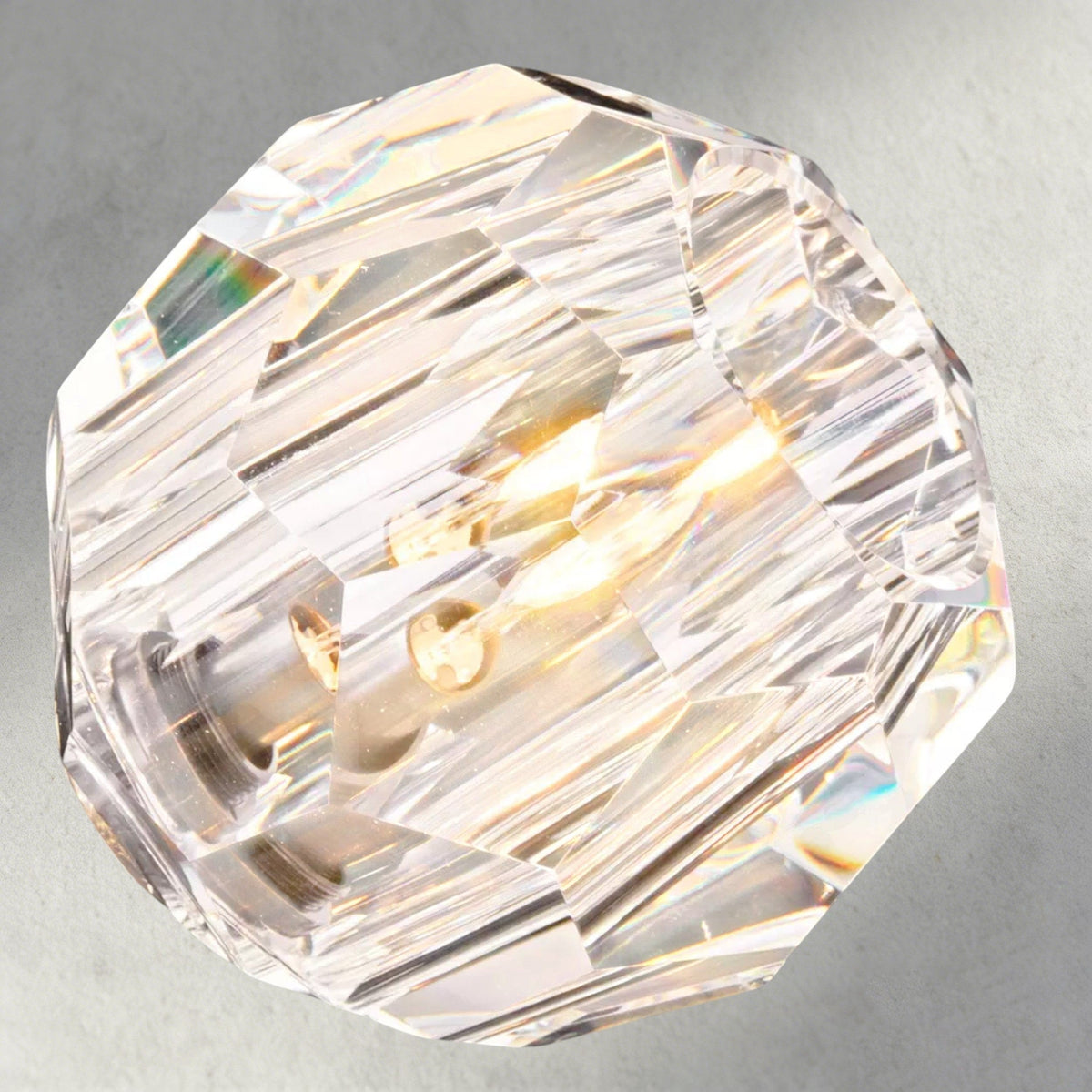 Boule De Clear/ Smoke Cristal Flushmount 24"-Briglamps