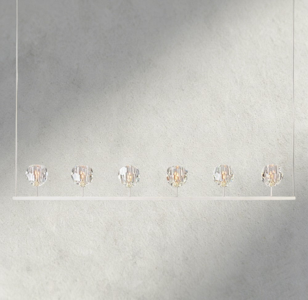 Boule De Cristal Clear Glass Linear Chandelier 48", 60"-Briglamps