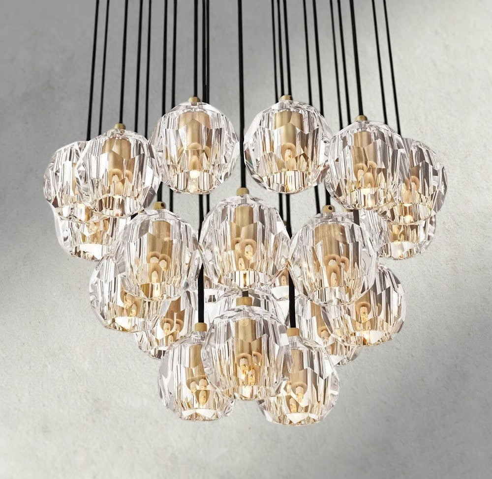 Boule De Cristal Clear/ Smoke Glass Round Cluster Chandelier 14", 19", 24", 30", 40"-Briglamps