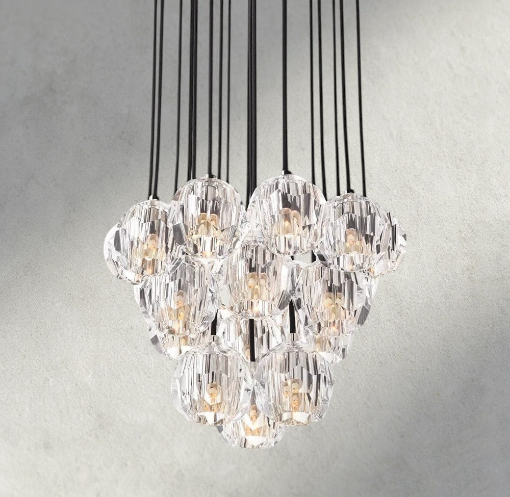 Boule De Cristal Clear/ Smoke Glass Round Cluster Chandelier 14", 19", 24", 30", 40"-Briglamps