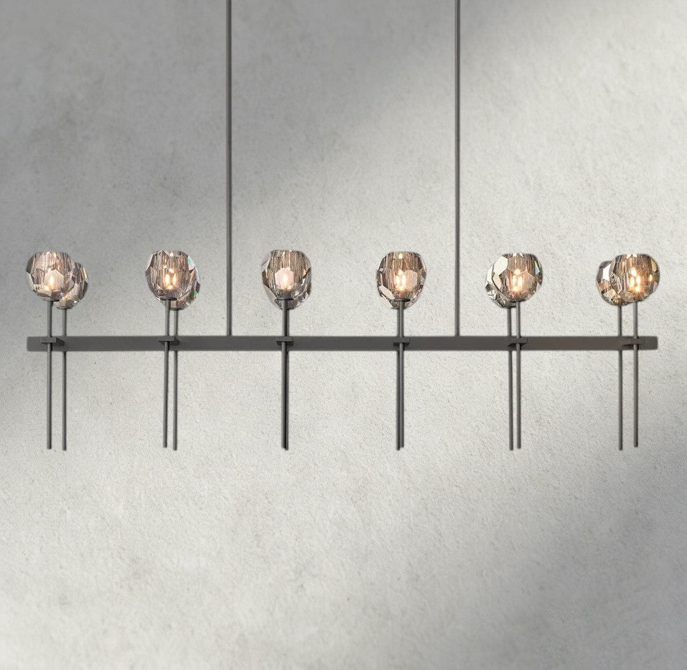 Boule De Cristal Double Linear Chandelier 60"-Briglamps