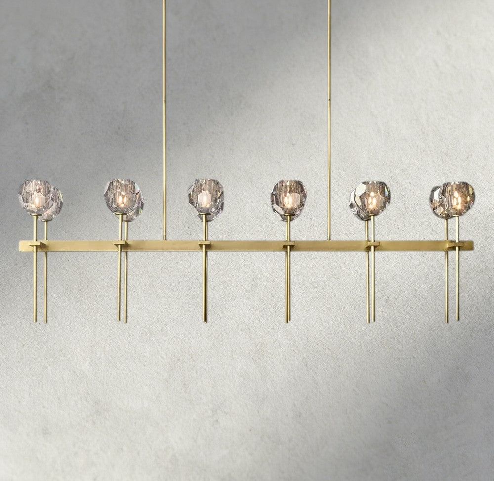 Boule De Cristal Double Linear Chandelier 60"-Briglamps