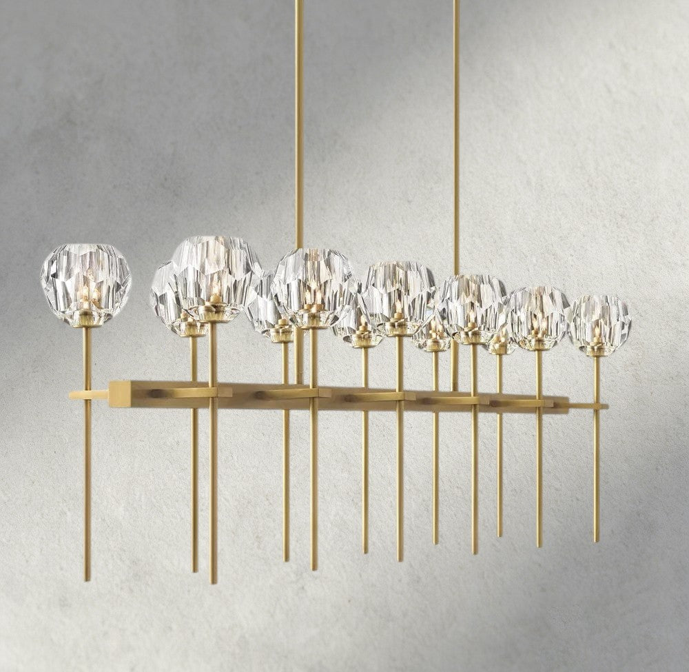 Boule De Cristal Double Linear Chandelier 60"-Briglamps