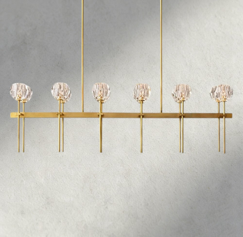Boule De Cristal Double Linear Chandelier 60"-Briglamps