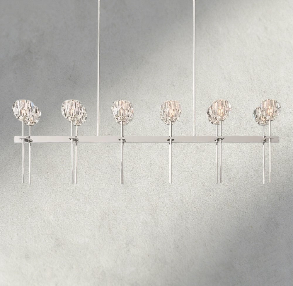 Boule De Cristal Double Linear Chandelier 60"-Briglamps