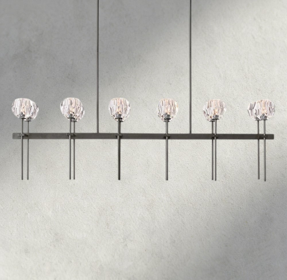 Boule De Cristal Double Linear Chandelier 60"-Briglamps