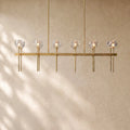 Boulee de Cristal Double Linear Chandelier 60’’ - Clear / Brass
