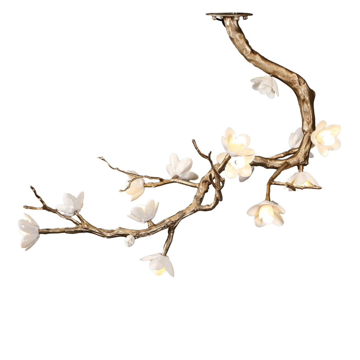 Brass Flower Branch Chandelier - Brig Lighting
