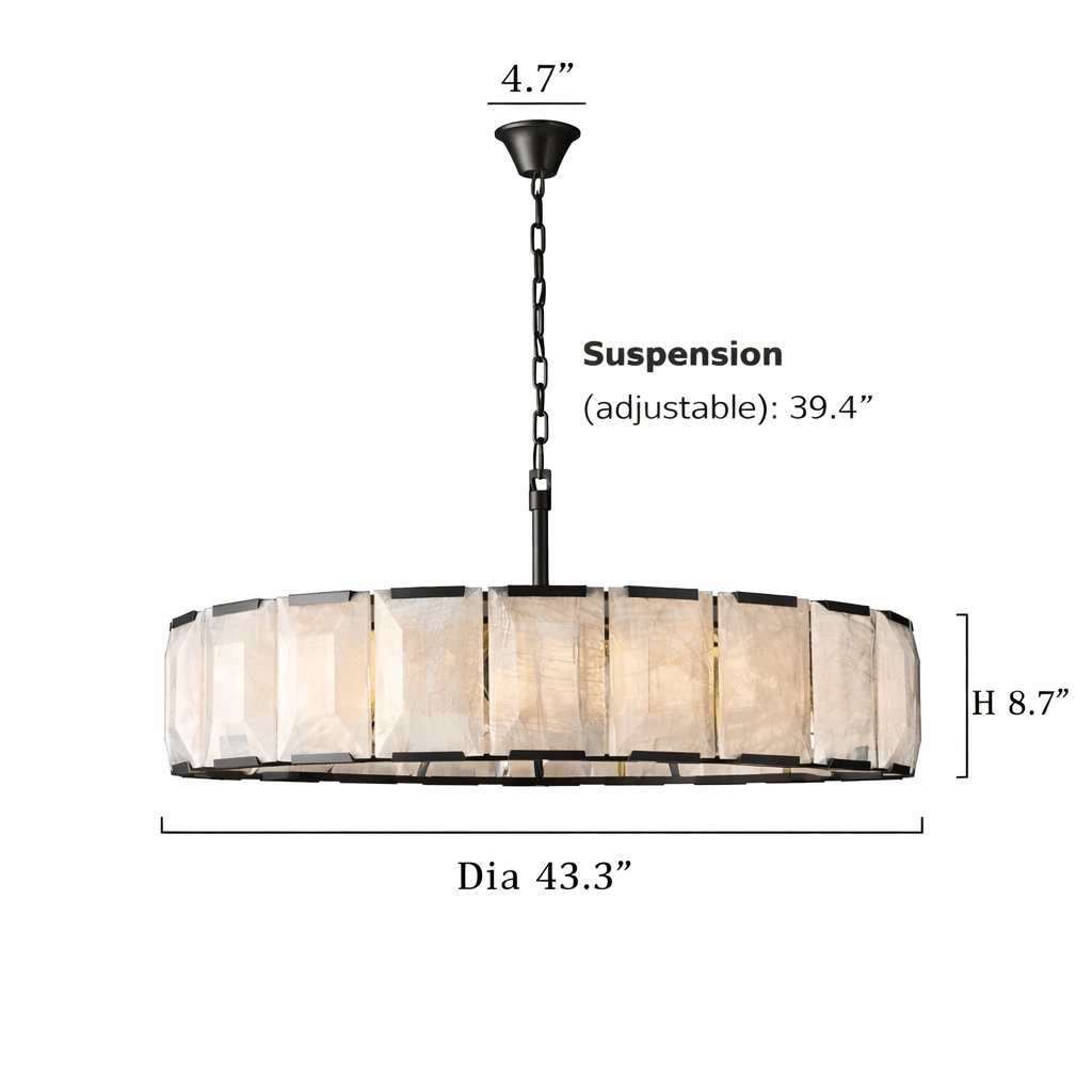 Brookhill Calcite Round Chandelier 43" - briglamps